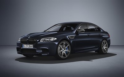 luxury cars, 2017, BMW M5, Competition edition, sedans, black bmw