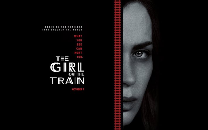 the girl on the train, affisch, rebecca ferguson, 2016, thriller, detektiv, emily blunt