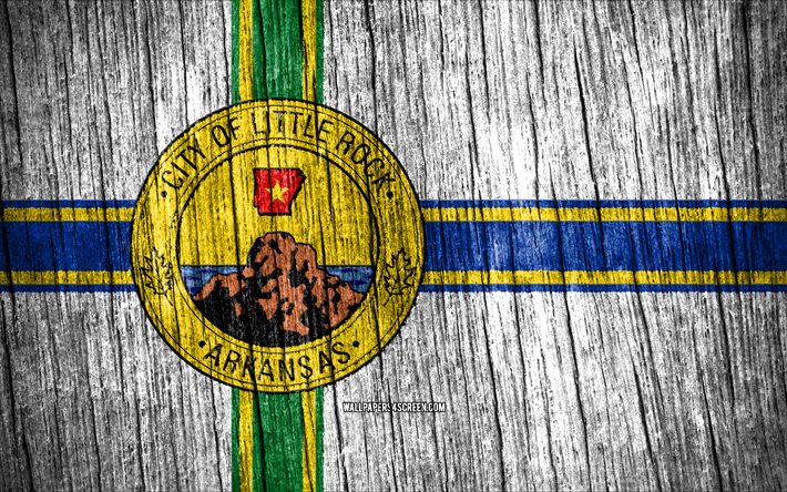 4K, Flag of Little Rock, american cities, Day of Little Rock, USA, wooden texture flags, Little Rock flag, Little Rock, State of Arkansas, cities of Arkansas, US cities, Little Rock Arkansas