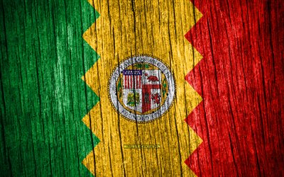 4K, Flag of Los Angeles, american cities, Day of Los Angeles, USA, wooden texture flags, Los Angeles flag, Los Angeles, State of California, cities of California, US cities, Los Angeles California