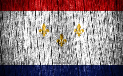 4K, Flag of New Orleans, american cities, Day of New Orleans, USA, wooden texture flags, New Orleans flag, New Orleans, State of Louisiana, cities of Louisiana, US cities, New Orleans Louisiana