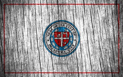 4K, Flag of Oklahoma City, american cities, Day of Oklahoma City, USA, wooden texture flags, Oklahoma City flag, Oklahoma City, State of Oklahoma, cities of Oklahoma, US cities, Oklahoma City Oklahoma