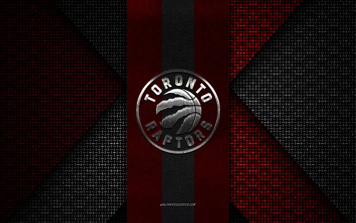 Toronto Raptors, NBA, red black knitted texture, Toronto Raptors logo, Canadian basketball club, Toronto Raptors emblem, basketball, Toronto, Canada, USA