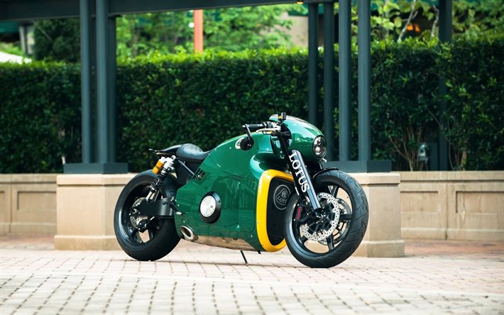 蓮c-01, superbikes, 緑の蓮のバイク