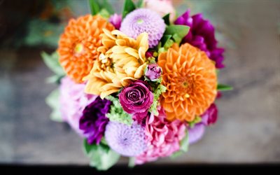 bouquet of dahlias, yaskravi bouquet, dahlias, beautiful flowers, giorgini, bright bouquet, a bouquet of jorgen