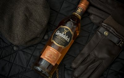 scotch, whisky glenfiddich foto, una bottiglia di whisky, il viskarik
