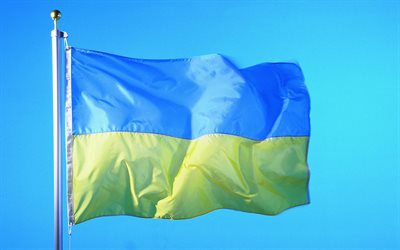 le drapeau ukrainien, prapor, l'ukraine, la liberté, le drapeau de l'ukraine, en agitant le drapeau