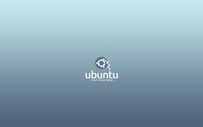 ubuntu, logo, arrière-plan bleu