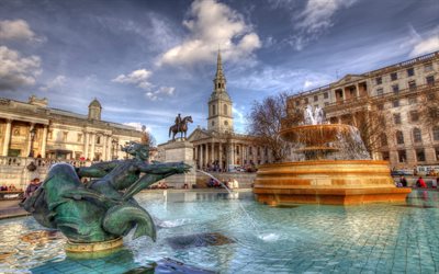 london, england, trafalgar square, london attractions