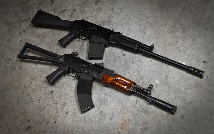 saiga-12k, aks-74, carbine, machine