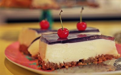 gelatina torta, la torta di gelatina, alcoholized ciliegie