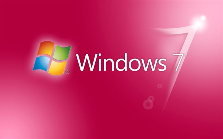 windows 7, rosa bakgrund, rosa tema