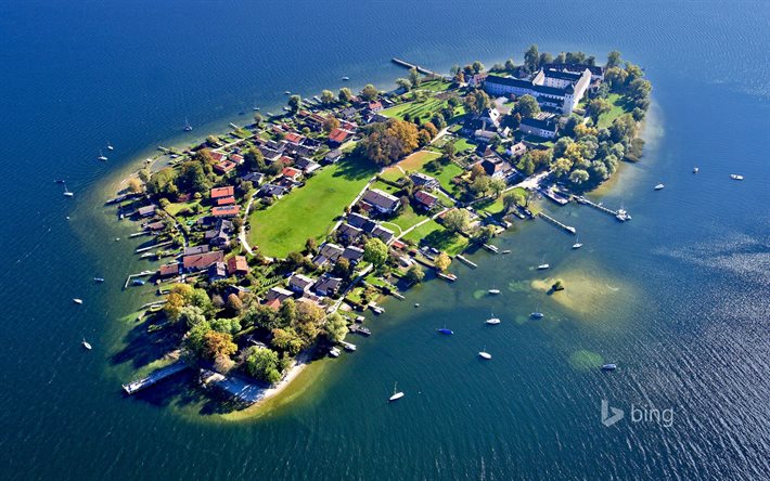 جزيرة frauen, الصيف, بحيرة chem, ألمانيا