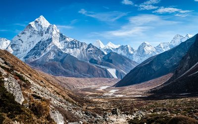 the himalayas, khumbu, ama dablam, nepal, mount ama dablam, mountains