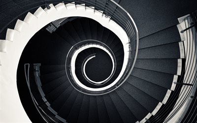 escalera circular, pasos, shtinky