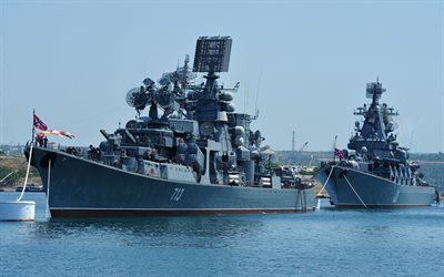 러시아 해군, 미사일 순양함, 군함, 모스크바, anti-잠수함을 발송, 케르