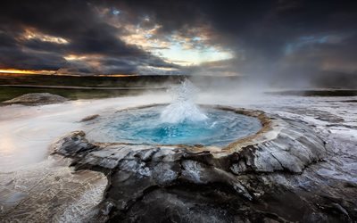 geyser, l'islande, les merveilles de la nature