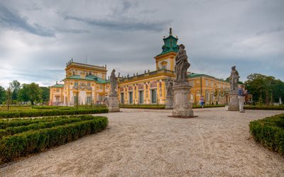 le palais de wilanów, la pologne, varsovie, sites dignes d'intérêt de la pologne, le palais de wilanow