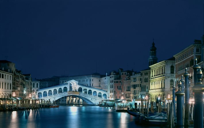 italia, a la noche, venecia, venecia por la noche