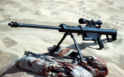 sniper rifle, barrett м82, sand