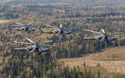 chasseur de nuit, le mi-28, des hélicoptères de combat, le chaos