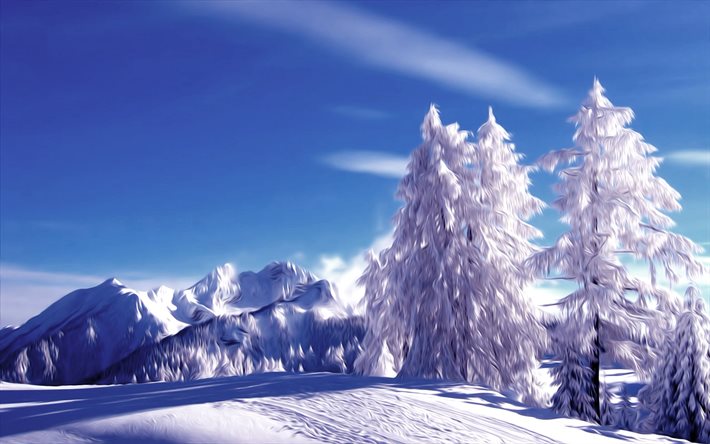 disegnato inverno, neve, inverno, inverno immagine