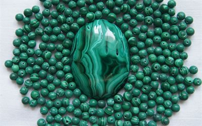 semi-precious stone, green stones, malachite, semi-precious stones