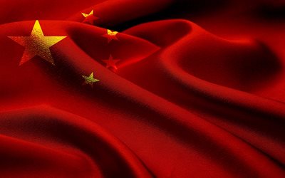 العلم من الصين, الصين, نسيج الحرير, الحرير الأحمر