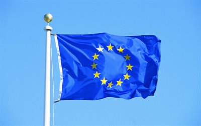 der fahnenmast, die flagge der europäischen union, der europäischen union, die symbolik der europäischen union