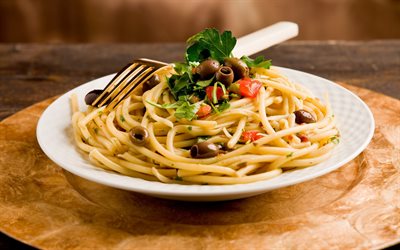 spaghetti, foto von nudeln, italienische pasta, foto mund
