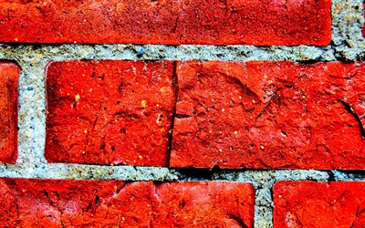 brick wall, bricks, orange bricks, cement