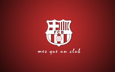 FC Barcelona, con el emblema rojo de fondo, logotipo