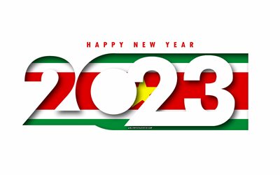 feliz año nuevo 2023 surinam, fondo blanco, surinam, arte mínimo, conceptos de surinam 2023, surinam 2023, fondo de surinam 2023, 2023 feliz año nuevo perú