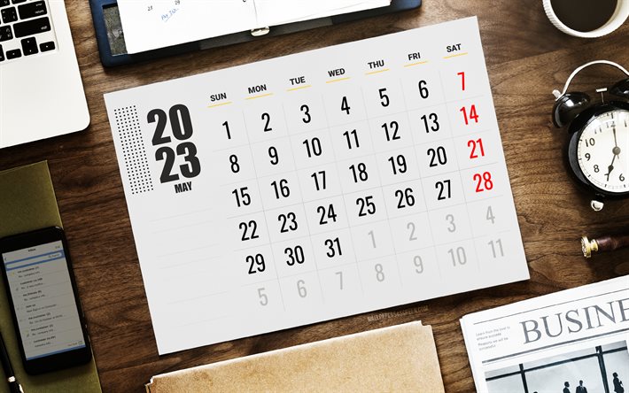 calendario maggio 2023, 4k, posto di lavoro, calendario da tavolo aziendale, maggio, calendari 2023, calendari primaverili, calendario di maggio 2023, calendari da tavolo 2023