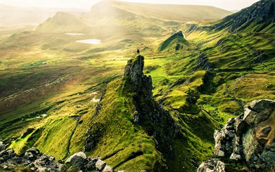 isla de skye, conceptos de viaje, montañas, hermosa naturaleza, cielo, escocia, puntos de referencia escoceses, reino unido