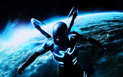नीली बीटल, 4k, सुपरहीरो, अंतरिक्ष, डीसी कॉमिक्स, 2023 फिल्में, प्रशंसक कला, ब्लू बीटल 4k