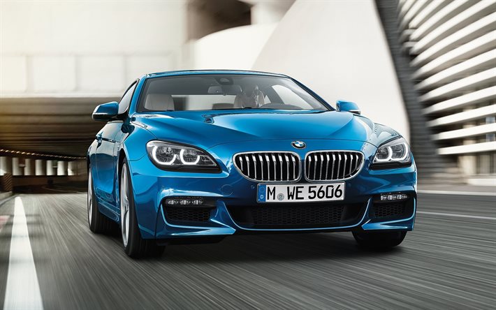 BMW Serie 6 Coupé, 2018 auto, movimento, blu bmw
