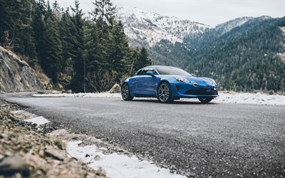 L'Alpine A110, mauntain route, 2018 voitures, supercars, Alpine