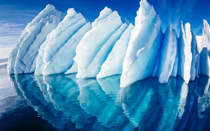 antarktis, gletscher, eis, ozean