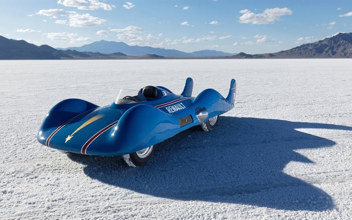 ルノーエトワールfilante, 1956, レーシングカー, 4k, レトロ車, ボンネビル, 砂漠の塩, ルノー