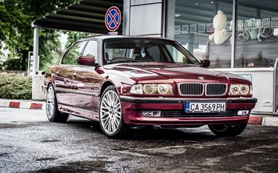 BMW 7, 750li, BMW E38, Sedan, burgundy bmw