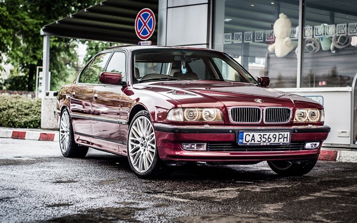 BMW 7, 750 ml di palla, BMW E38, Berlina, bmw borgogna