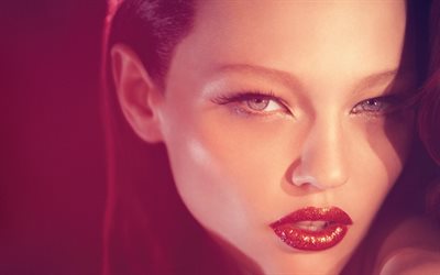 sasha pivovarova, russische supermodel, porträt, make-up, schöne junge frau