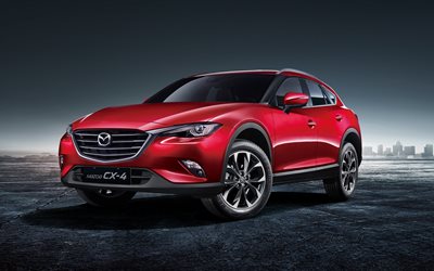 studio, crossovers, 2017, Mazda CX-4, red mazda
