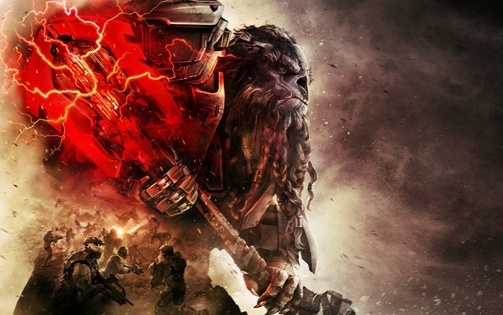 Halo Wars 2, en 2017, de guerrier, de soldats, de stratégie, d'affiches