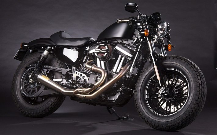 Harley-Davidson Sportster 48, las motos clásicas, 2016, negro de la motocicleta