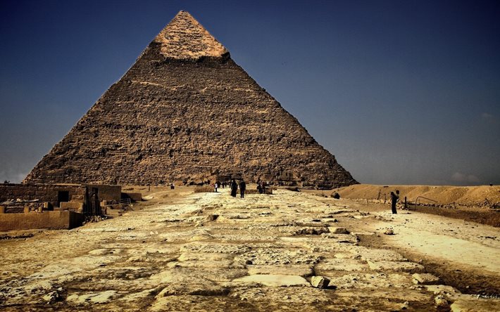 egypten, giza, cheops-pyramiden, den stora pyramiden