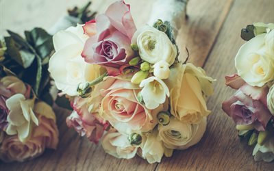 en vacker bukett, buketter med blommor, ros, bröllopsbuketter, vacker bukett, polska rosorna