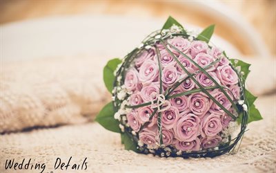 de la boda, la polonia de rosas, rosas de color púrpura, ramo de novia, rosa