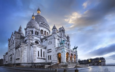 foto, la basilica del sacré-coeur, parigi, francia, montmartre, la basilica, la chiesa cattolica